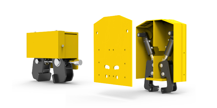 Gantry crane storm brake hydraulic rail clamp for wind protection
